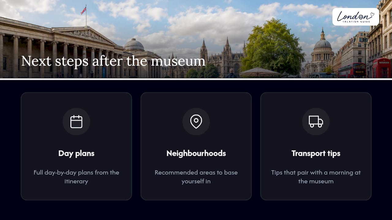 Plan the rest of your London trip — overview diagram