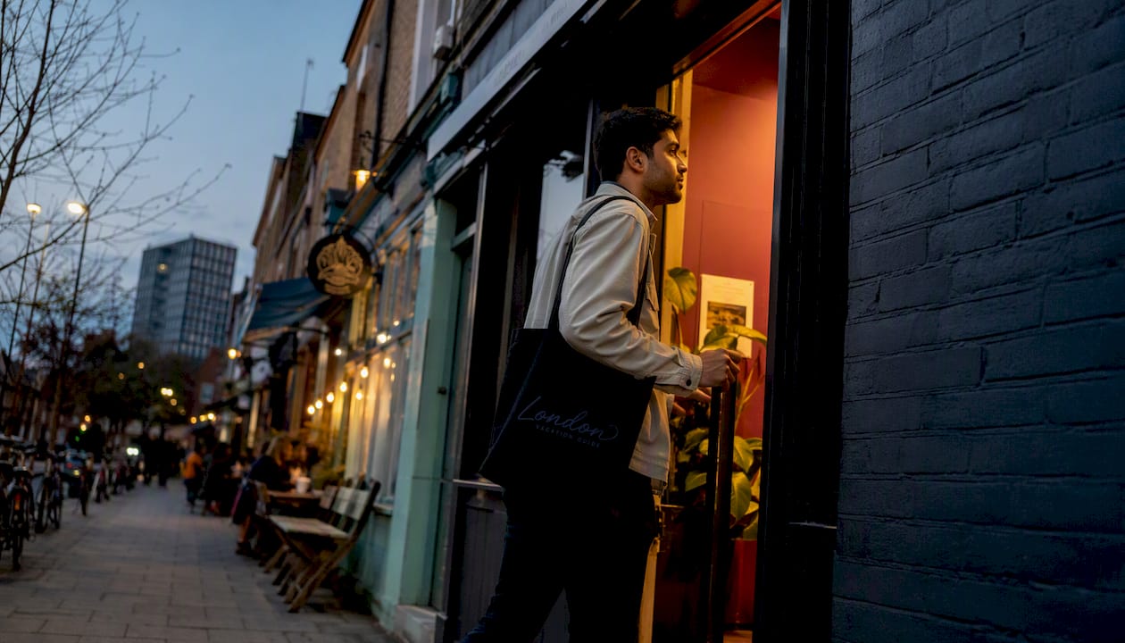 Participant arriving at Camden workshop venue