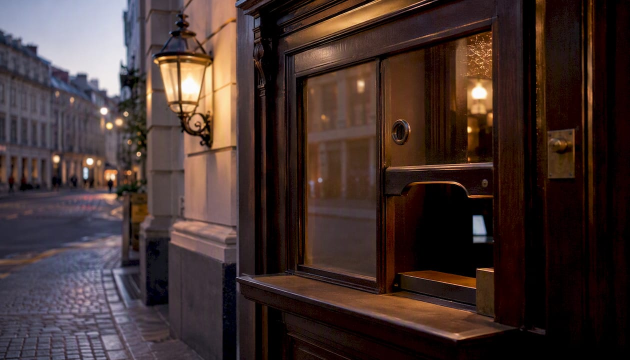 Theatre box office ticket window exterior