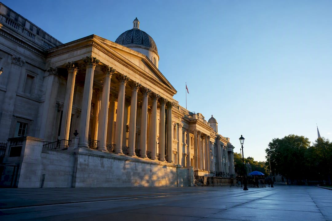 National Gallery facade at Trafalgar Square