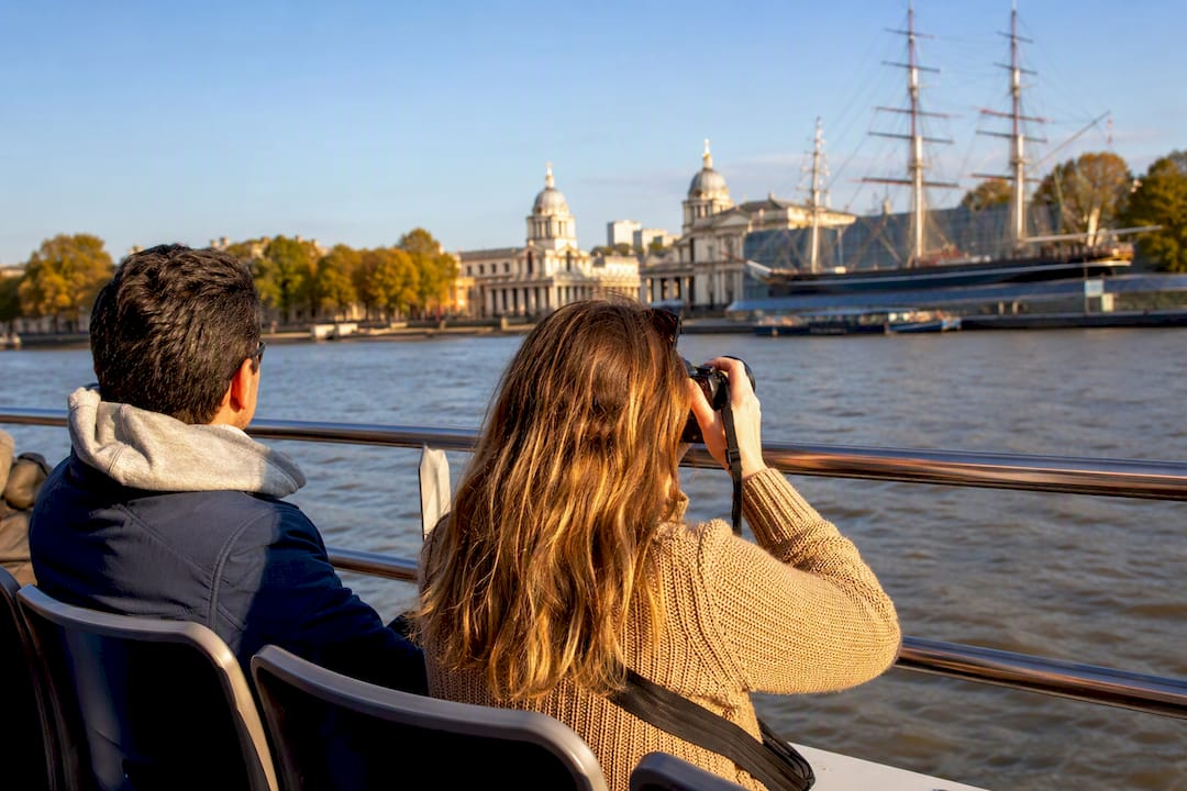 Greenwich landmarks viewed from river boat