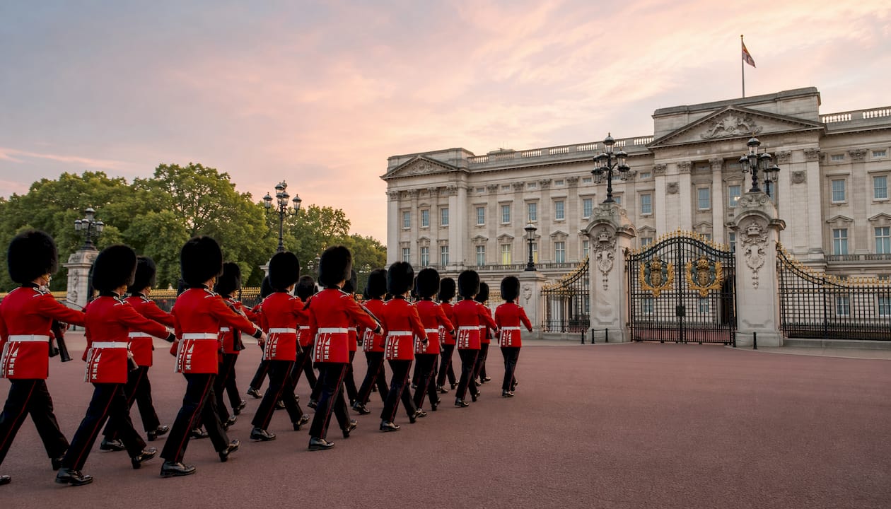 Changing of the Guard ceremony at Buckingham Palace