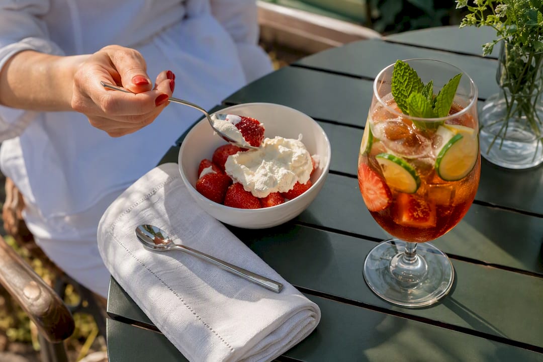 Strawberries cream and Pimm's at Wimbledon