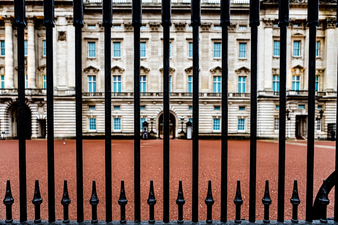 Buckingham Palace black gates and facade, London