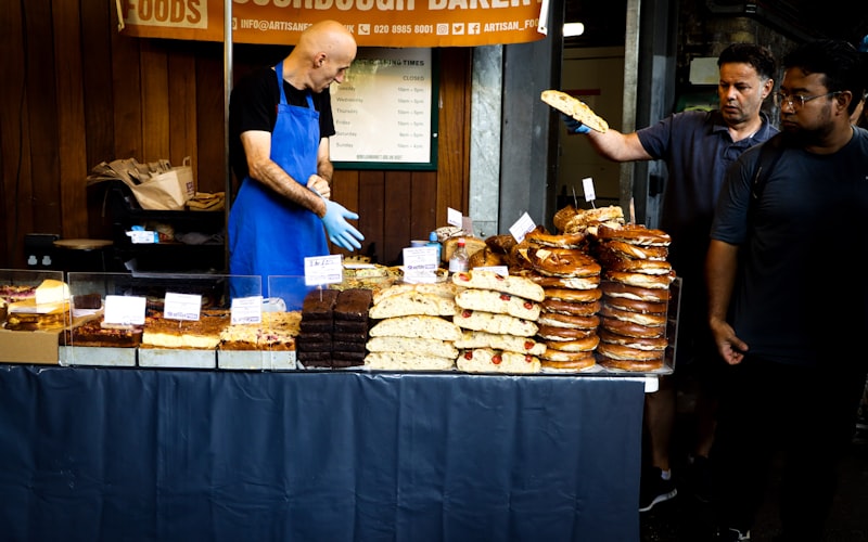 Borough Market London food stalls